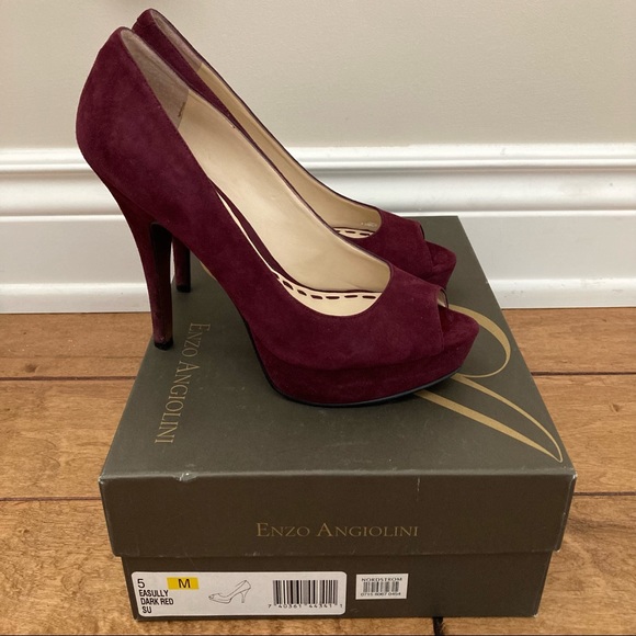 Enzo Angiolini Suede Peep toe Heels - Picture 2 of 4